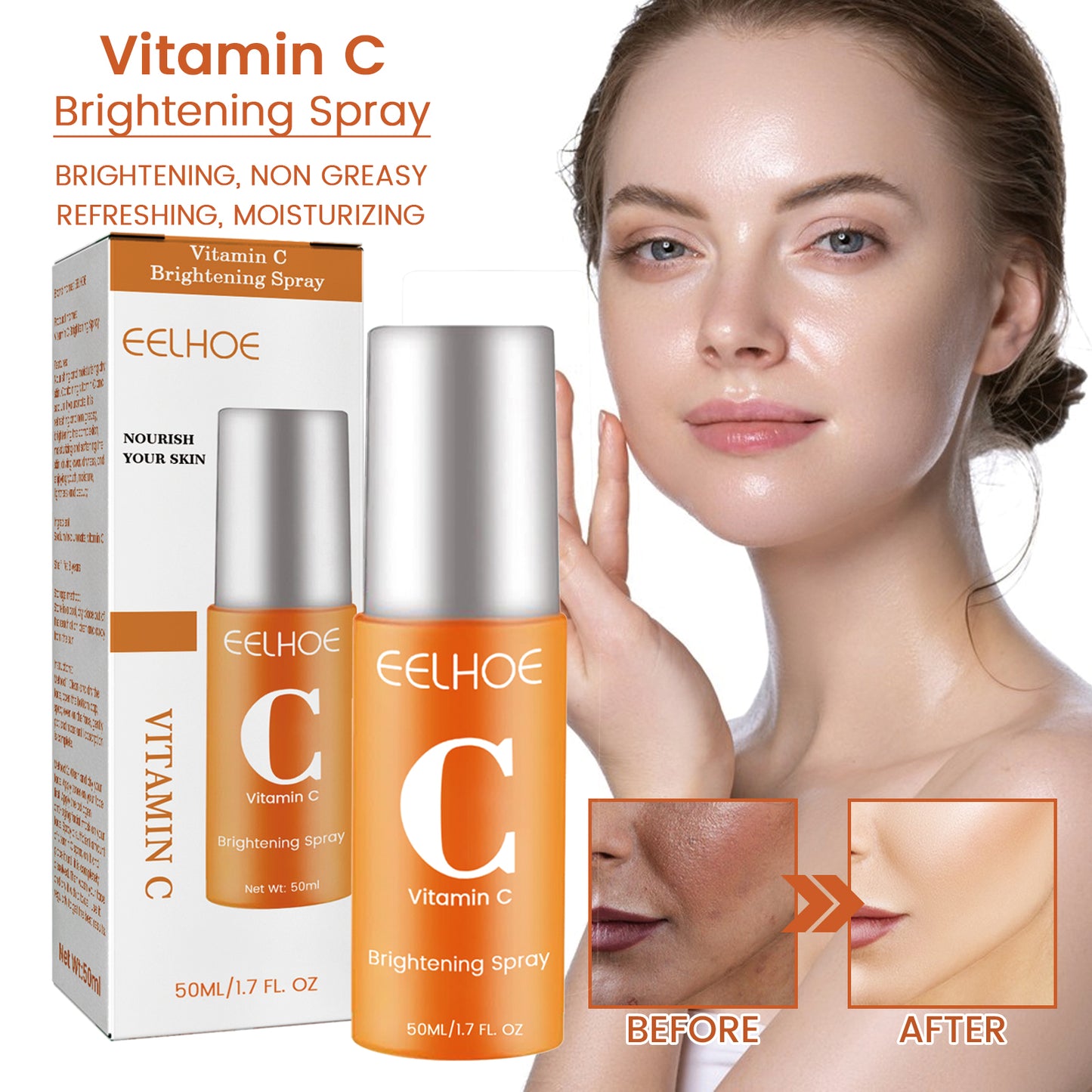 Vitamin C Moisturizing Spray – Hydrates, Lightens Acne Spots & Whitens