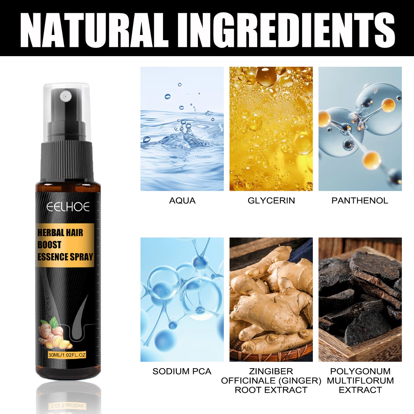 Herbal Hair Essence Spray,Prevent Falling Hair And Scalp Moisturizing And Nourishing Solution