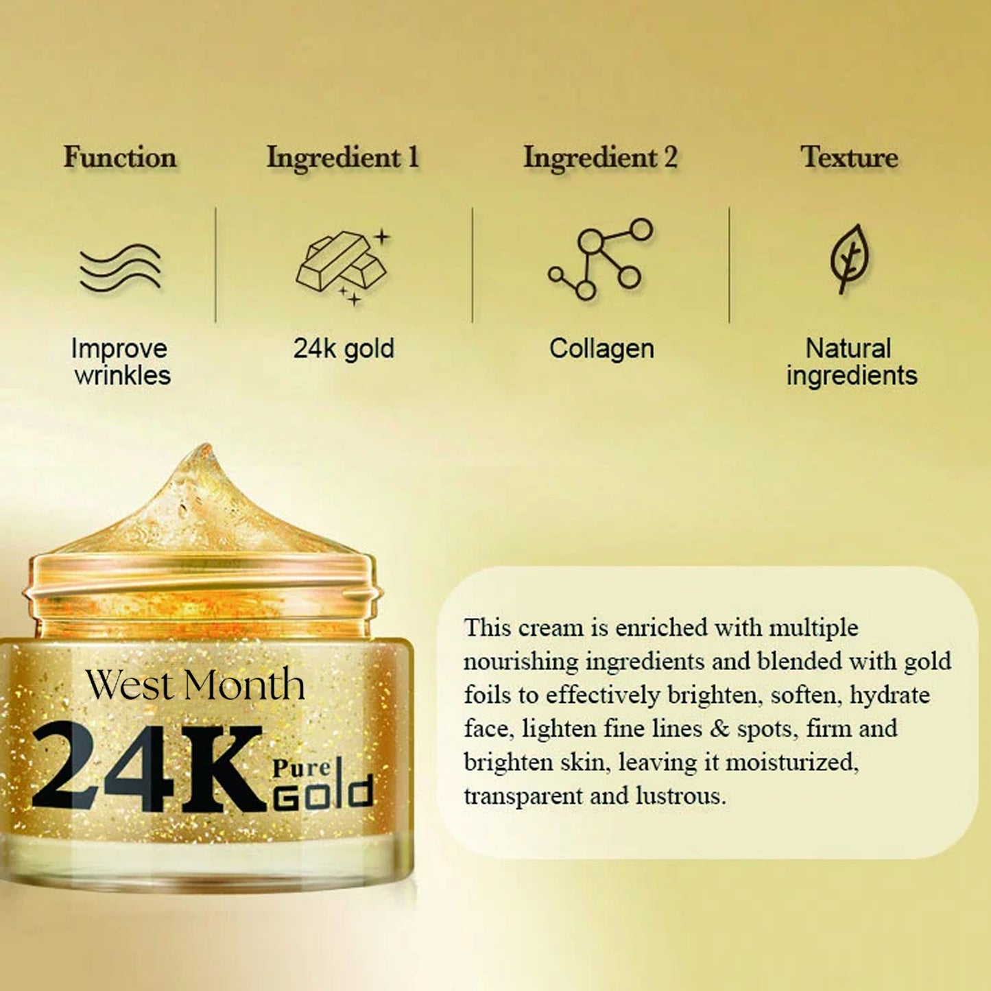 24K Collagen Cream – Brightens, Moisturizes & Reduces Fine Lines