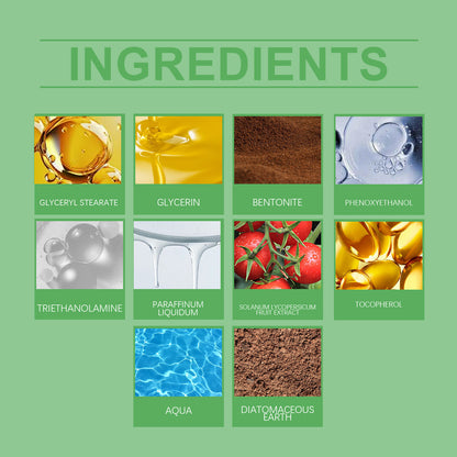 OUHOE Green Tomato Clean Clay Film Hydrating, Firming, Cleansing And Purifying Pores Facial Skin Smear Clay Film